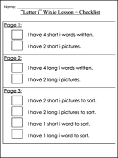 Sample checklist for in-class flip project