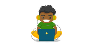 illustration of young gamer