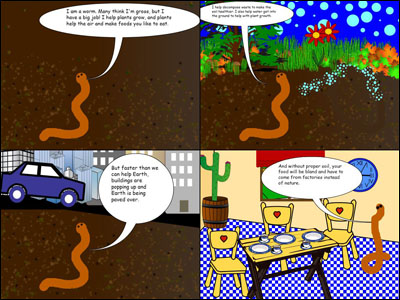 overview of a student-created comic on soil