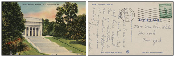 sample of historical postcard from the Library of Congress