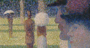 image with small section of painting done in pointillism