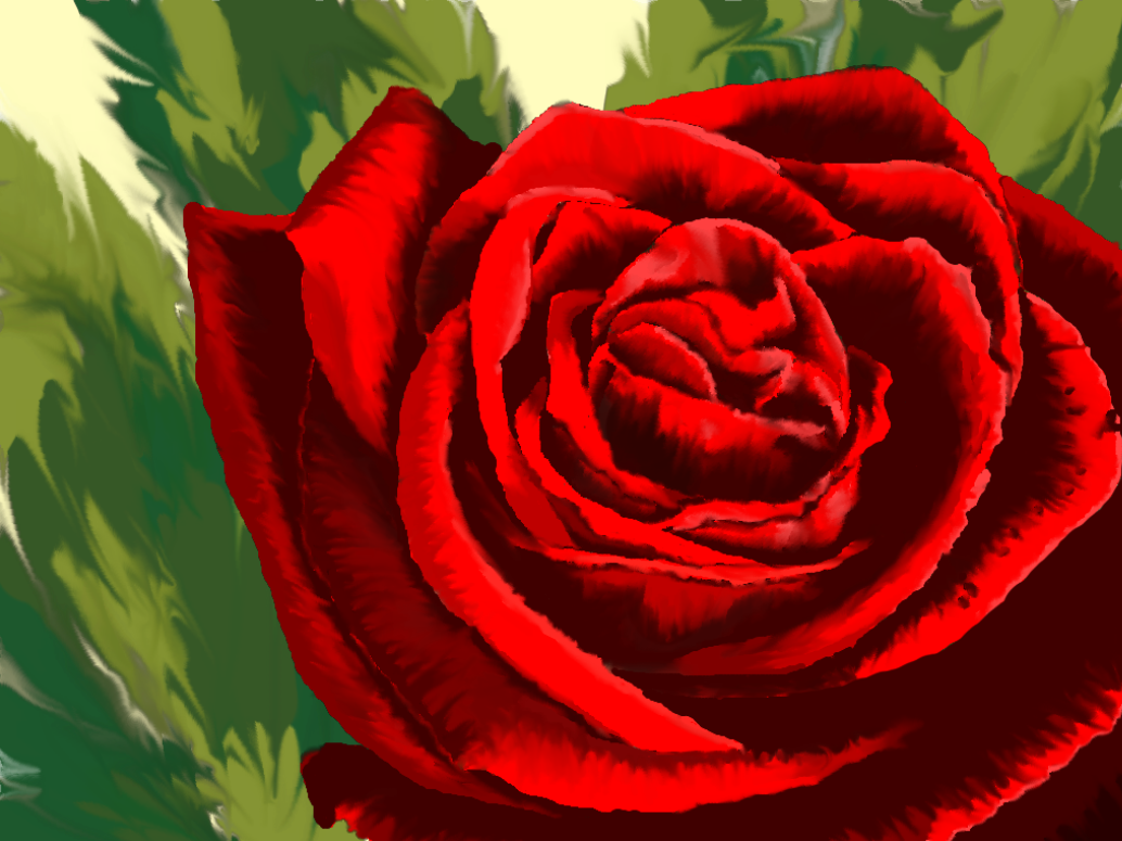 sample student mural with a close up of a rose