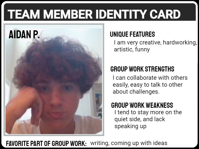 example of a student team ID card