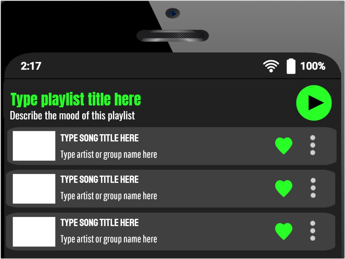 playlist template idea