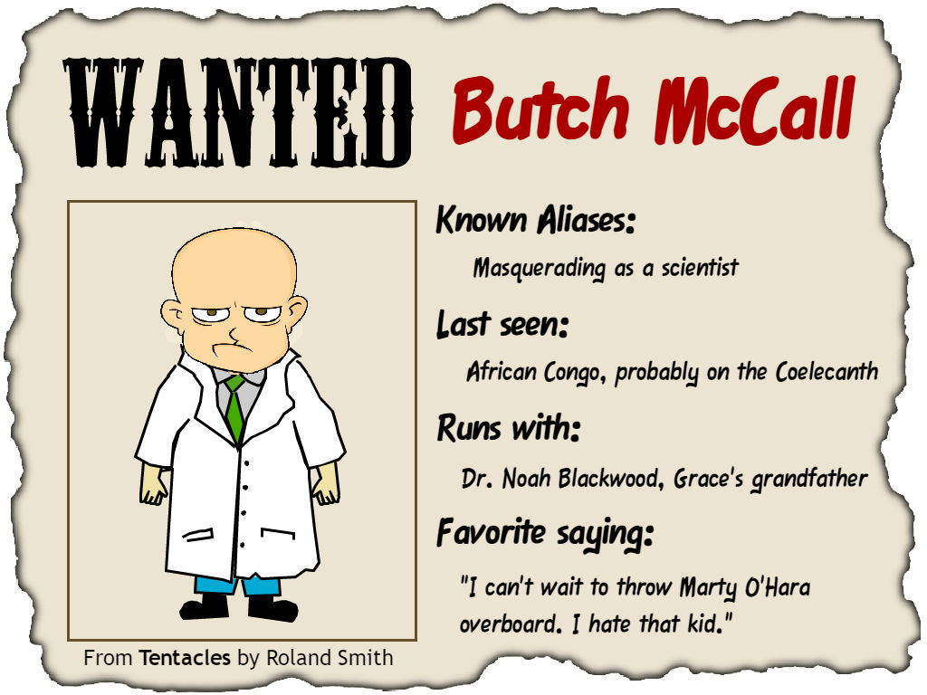 sample student wanted poster of Butch McCall