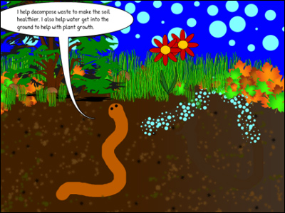 Sample page from cartoon on soil