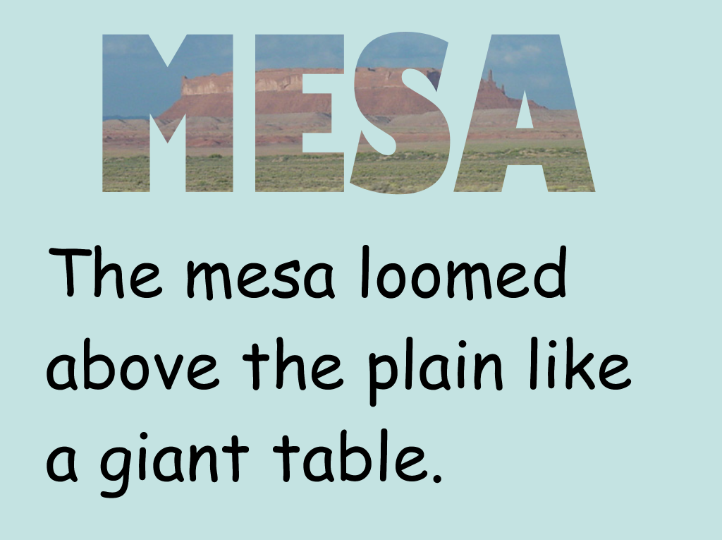 image of a mesa showing through the word mesa